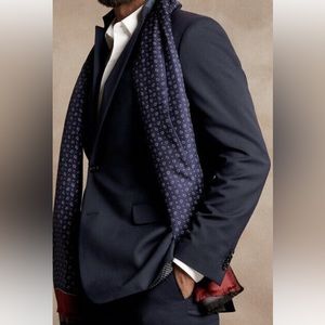 Banana Republic x Marzatto navy wool slim fit suit jacket